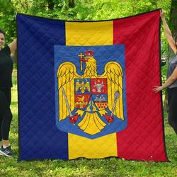 Romania Flag Premium Quilt A6  Quilt and Home Decor