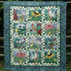 Rooster And Baby Chick Quilt Blanket Qq26  Quilt and Home Decor