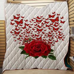 Rose Butterfly Quilt Tdhog and Home Decor