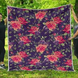 Rose Pansy Floral Flower Cl17100543Mdq Quilt Blanket and Home Decor