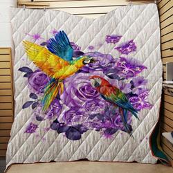 Rose Parrot Quilt Tdhar and Home Decor