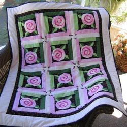 Roses Window Quilt Tdhgd and Home Decor