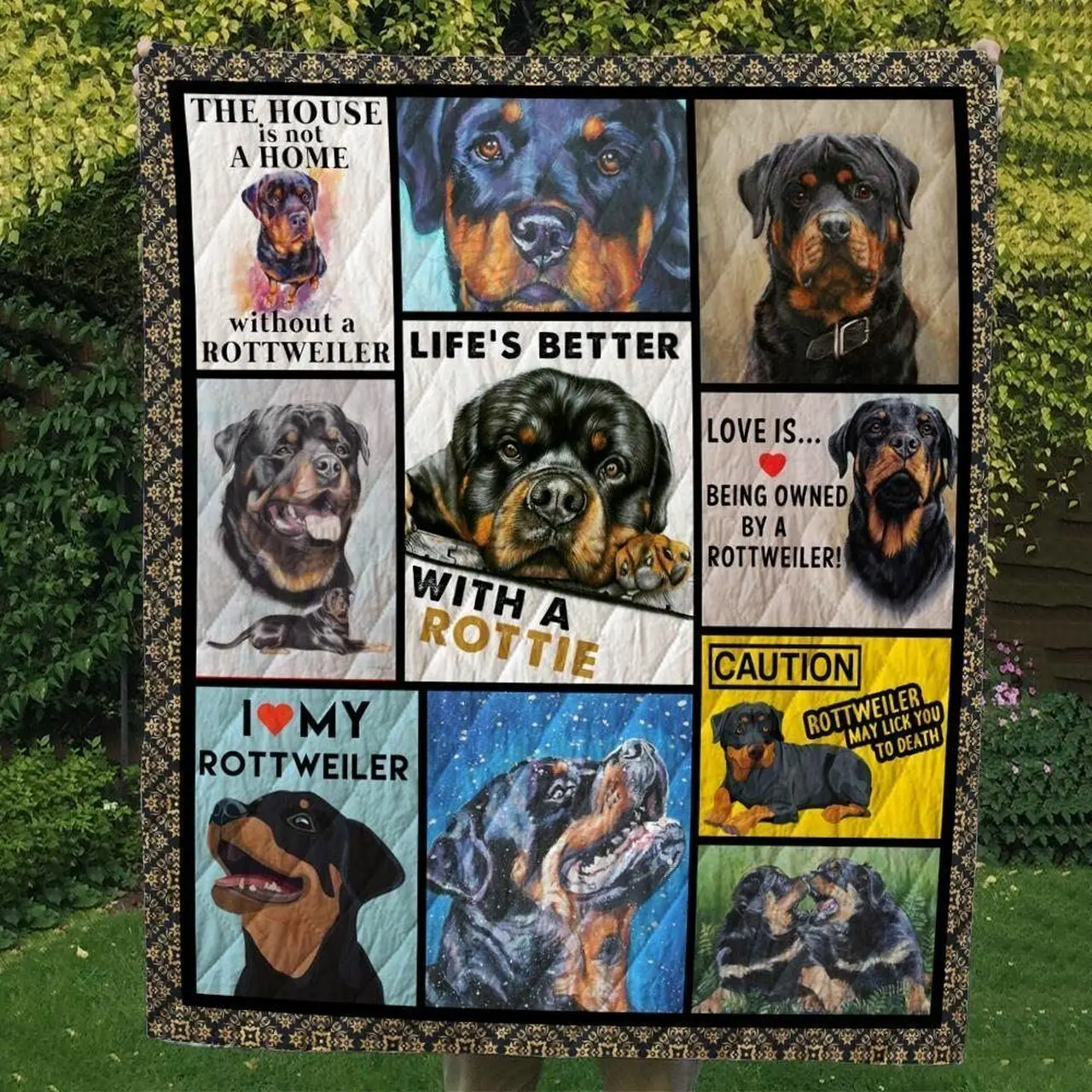 Rottweiler Life Hur Quilt Bevrkv and Home Decor