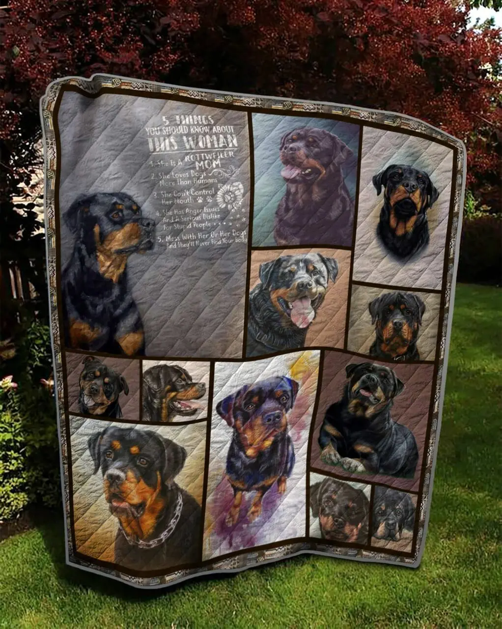Rottweiler My Soulmate Is Quilt Blanket Christmas Christmas Gifts Merry Christmas Holiday Gifts Gift Dhc03011796Dd and Home Decor