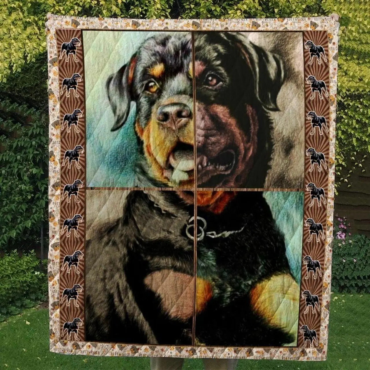 Rottweiler Quarter Cl10100221Mdq Quilt Blanket and Home Decor