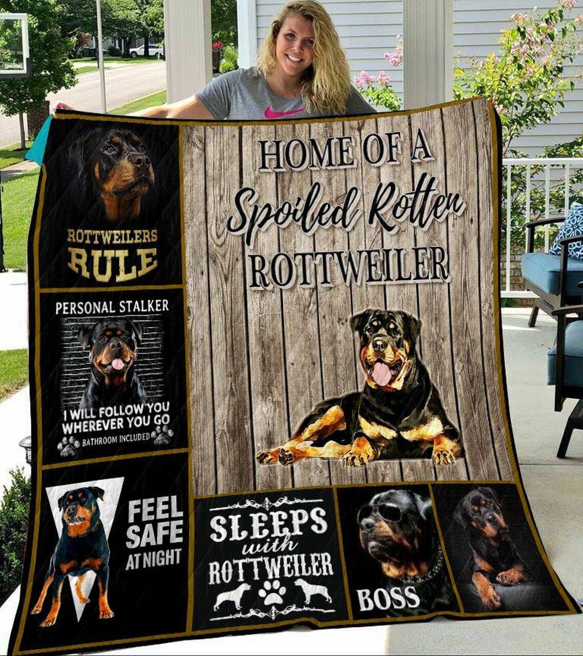 Rottweiler Quilt Blanket Dhc03011040Dd and Home Decor
