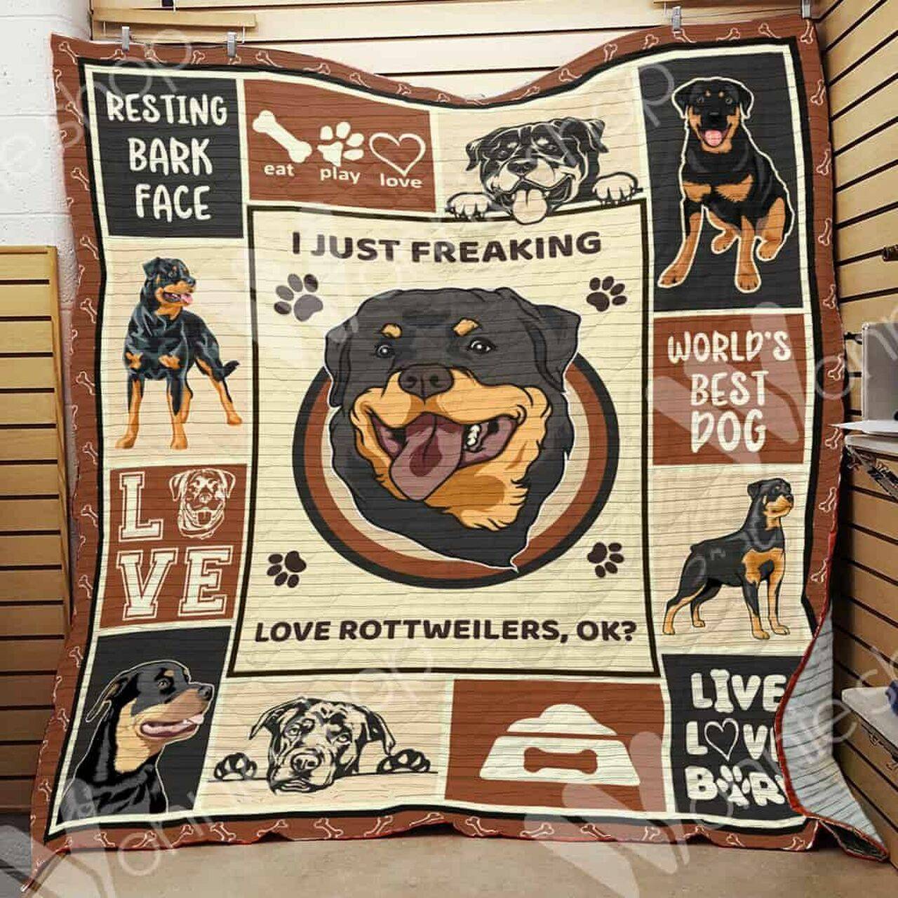Rottweiler Quilt Blanket Dhc1312383Vt and Home Decor