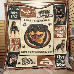 Rottweiler Quilt Blanket Dhc1312383Vt and Home Decor