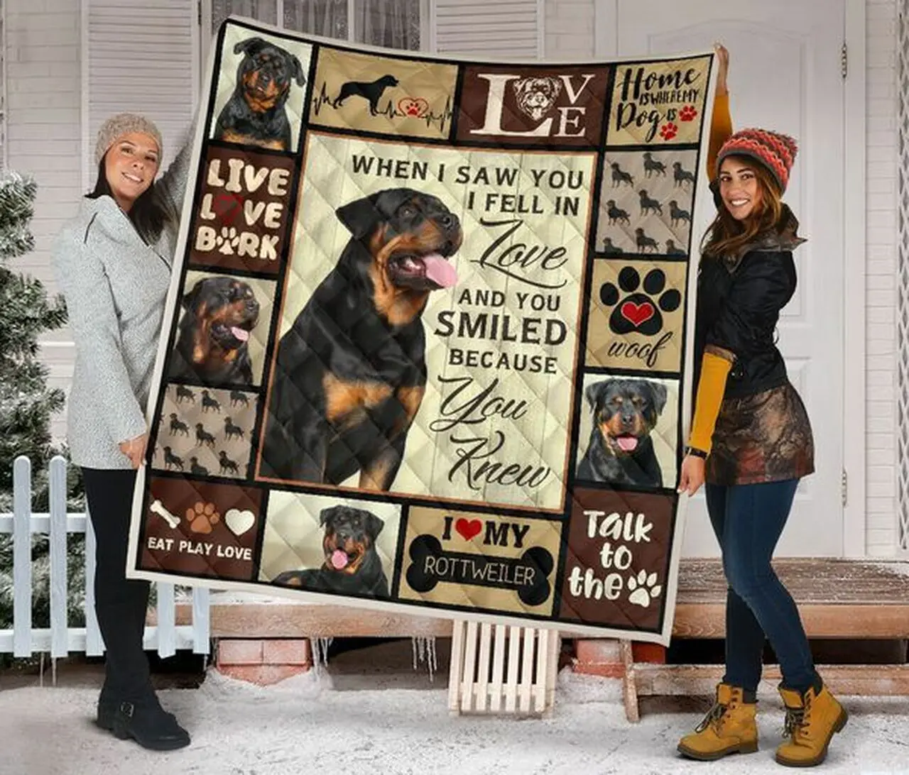 Rottweiler Quilt Blanket Dhc150120748Td and Home Decor