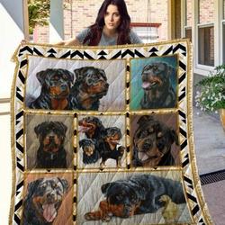 Rottweiler Quilt Blanket Ph Phdog17001 and Home Decor