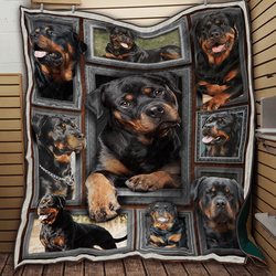 Rottweiler Rose Love Nd Quilt Blanket Dhc09121900Dd and Home Decor