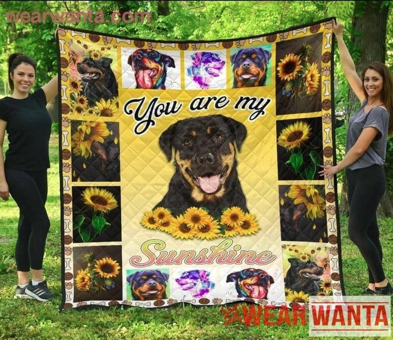 Rottweiler Rottweiler Sunshine Quilt Blanket Dhc04011898Dd and Home Decor