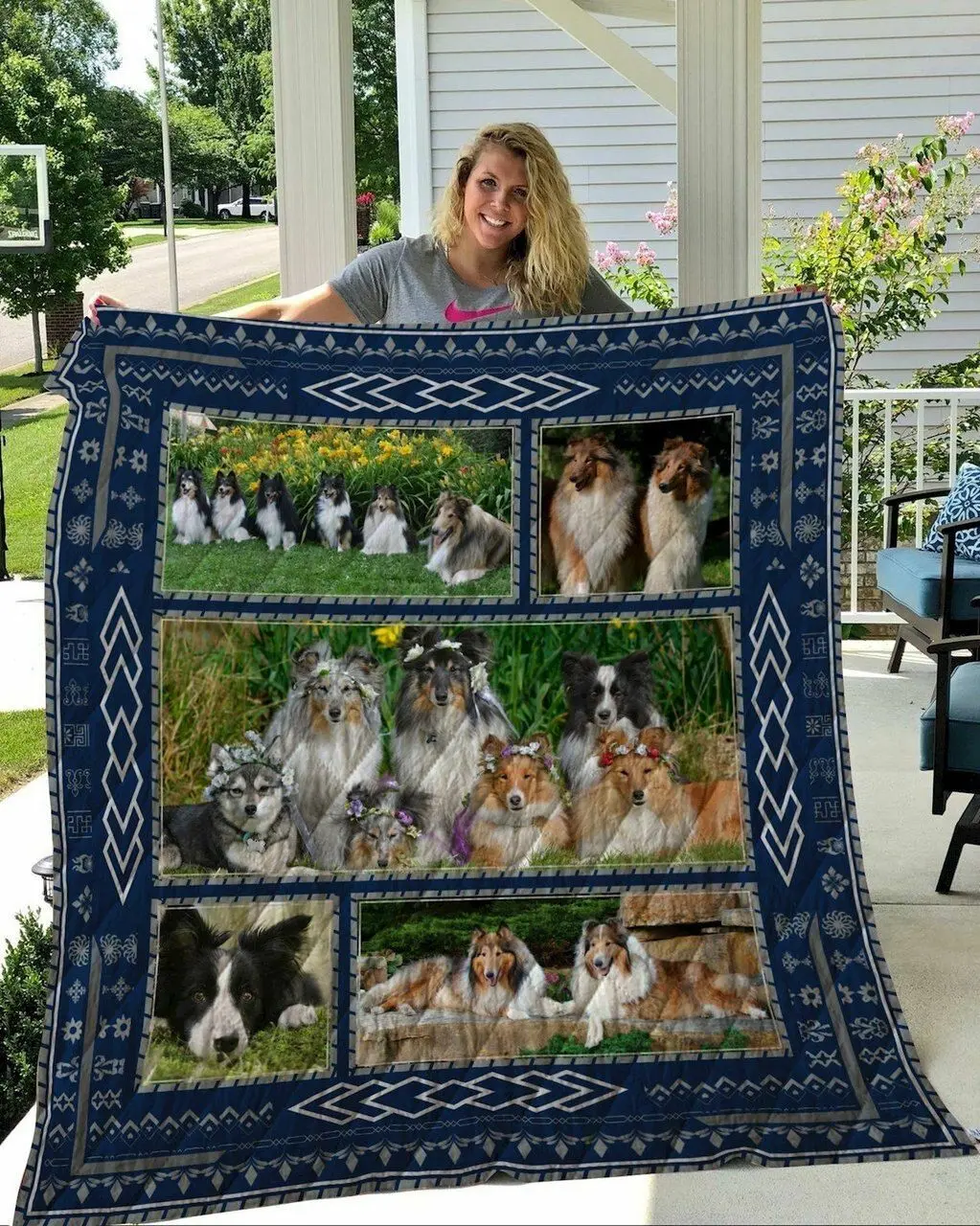 Rough Collie Quilt Blanket Dhc13124076Vt and Home Decor