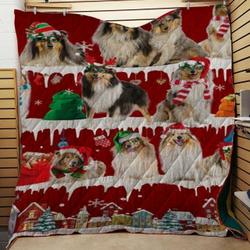 Rough Collie Snow Christmas Quilt Tdhng and Home Decor