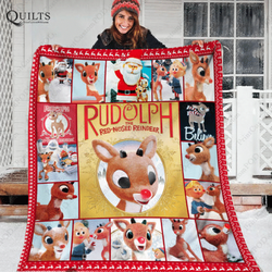 Rudolph The Red-Nosed Reindeer Quilt Blanket Tn071202 and Home Decor