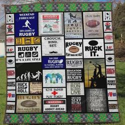 Rugby ItS A Life Style Quilt Blanket Great Customized Blanket Gifts For Birthday Christmas Thanksgiving and Home Decor