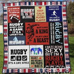 Rugby Men Blanket Th1307 Quilt and Home Decor
