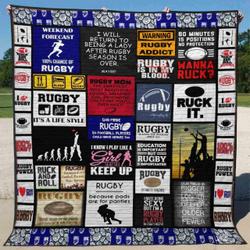 Rugby Mom Quilt -Bt02Mk_0208  Quilt and Home Decor