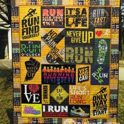 Run Find Yourself Quilt Blanket Tm99  Quilt and Home Decor