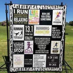 Running Addicted Quilt Blanket Yct8  Quilt and Home Decor