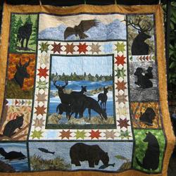 Rustic Bear And Deer Quilt Tdhkq and Home Decor