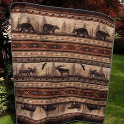 Rustic Bear And Moose Vd Quilt Tdhqc and Home Decor