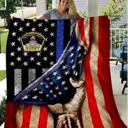 Sacramento County Sheriff Flag Quilt Blanket and Home Decor
