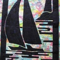 Sailing Boat And Lighthouse Clm0910153 Quilt Blanket and Home Decor