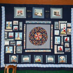 Sailing Boat And Lighthouse Quilt Tdhho and Home Decor