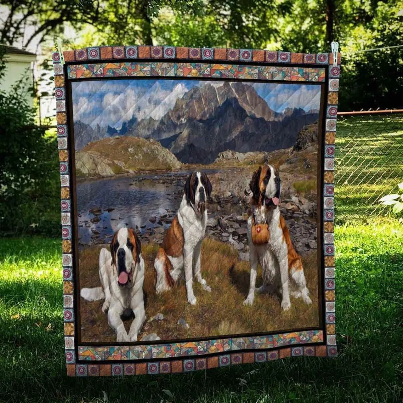 Saint Bernard Friend Quilt Blanket Dhc09122028Dd and Home Decor