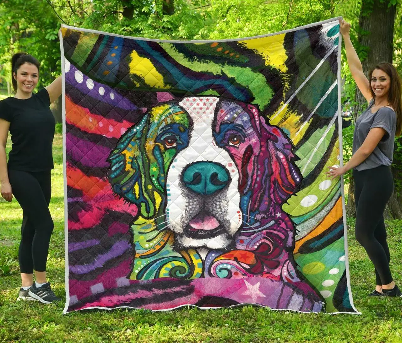 Saint Bernard Premium Quilt - Dean Russo Art and Home Decor
