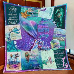 Salty By Choice Mermaid Quilt Blanket and Home Decor
