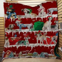Saluki Snow Christmas Quilt Tdhrn and Home Decor