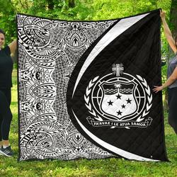 Samoa Coat Of Arms Polynesian Premium Quilt  Circle Style  01 J2  Quilt and Home Decor