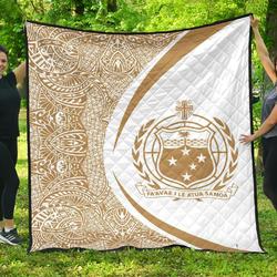 Samoa Coat Of Arms Polynesian Premium Quilt  Circle Style  03 J2  Quilt and Home Decor
