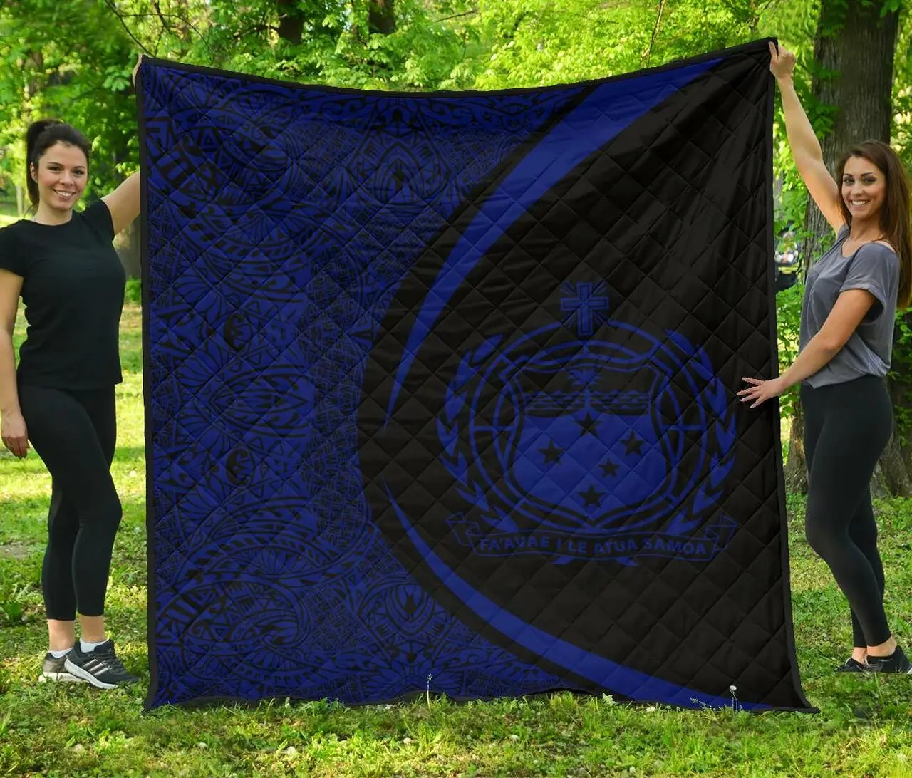 Samoa Coat Of Arms Polynesian Premium Quilt Circle Style 04 J2 Quilt and Home Decor
