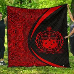 Samoa Coat Of Arms Polynesian Premium Quilt  Circle Style  05 J2  Quilt and Home Decor