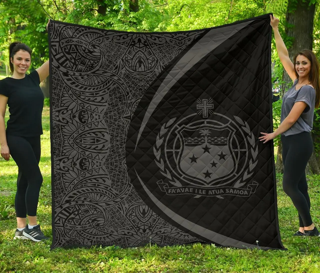 Samoa Coat Of Arms Polynesian Premium Quilt Circle Style 07 J2 Quilt and Home Decor