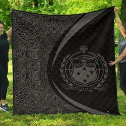 Samoa Coat Of Arms Polynesian Premium Quilt  Circle Style  07 J2  Quilt and Home Decor