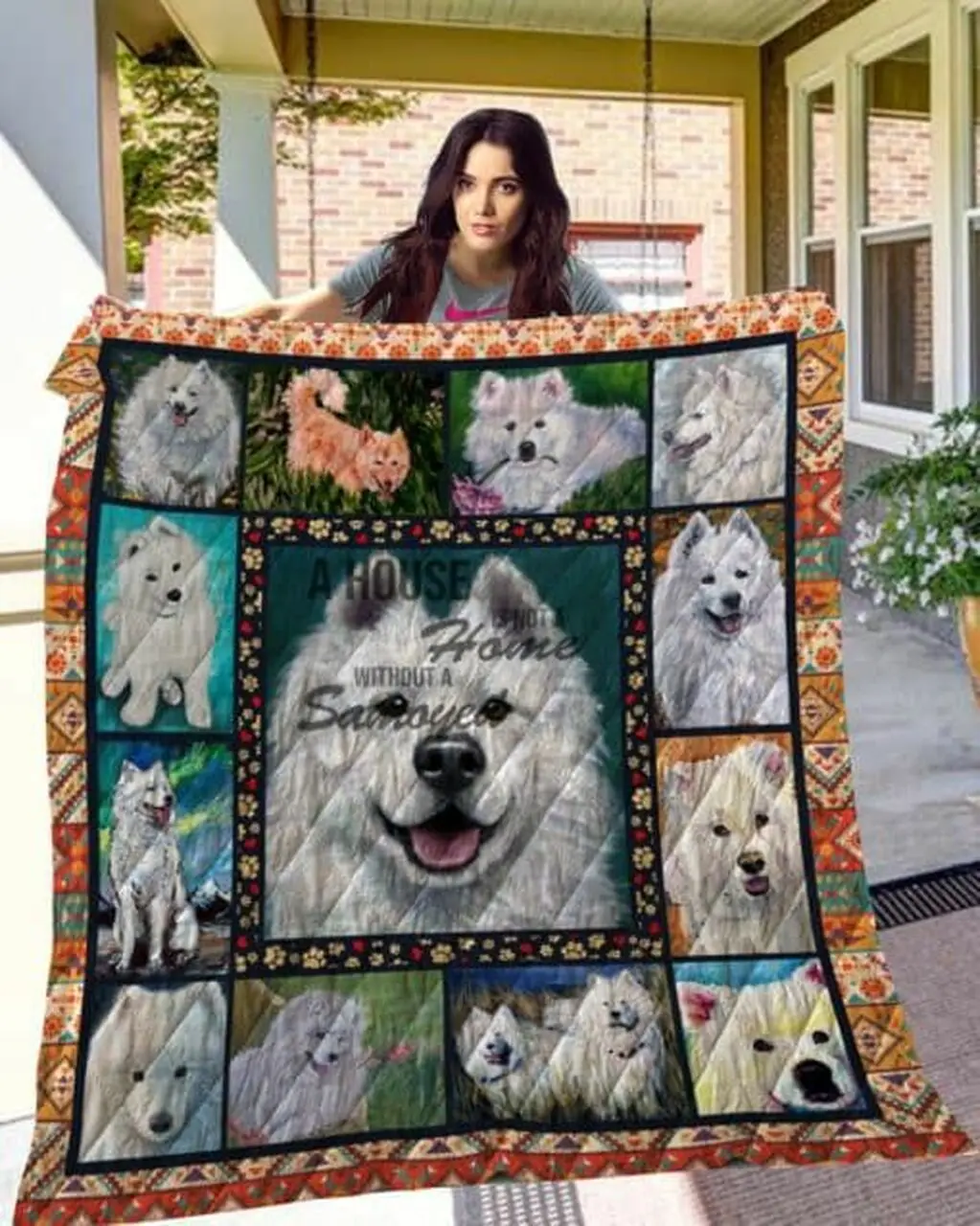 Samoyed Rain Over Me Quilt Blanket Dhc020120517Td and Home Decor