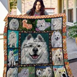 Samoyed Rain Over Me Quilt Blanket Dhc020120517Td and Home Decor