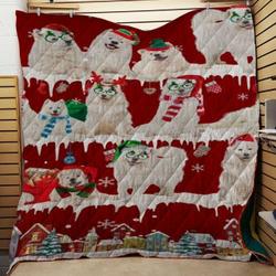 Samoyed Snow Christmas Quilt Tdhiw and Home Decor
