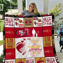 San Francisco 49Ers - To My Grandson - Love Grandpa Quilt and Home Decor