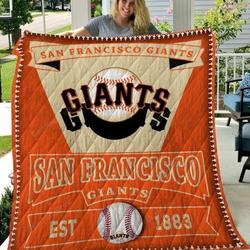 San Francisco Giants Baseball Quilt Blanket Great Customized Blanket Gifts For Birthday Christmas Thanksgiving and Home Decor