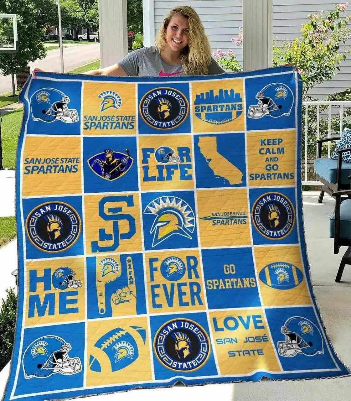 San Jose State Spartans V3 Blanket Th0207 Quilt and Home Decor