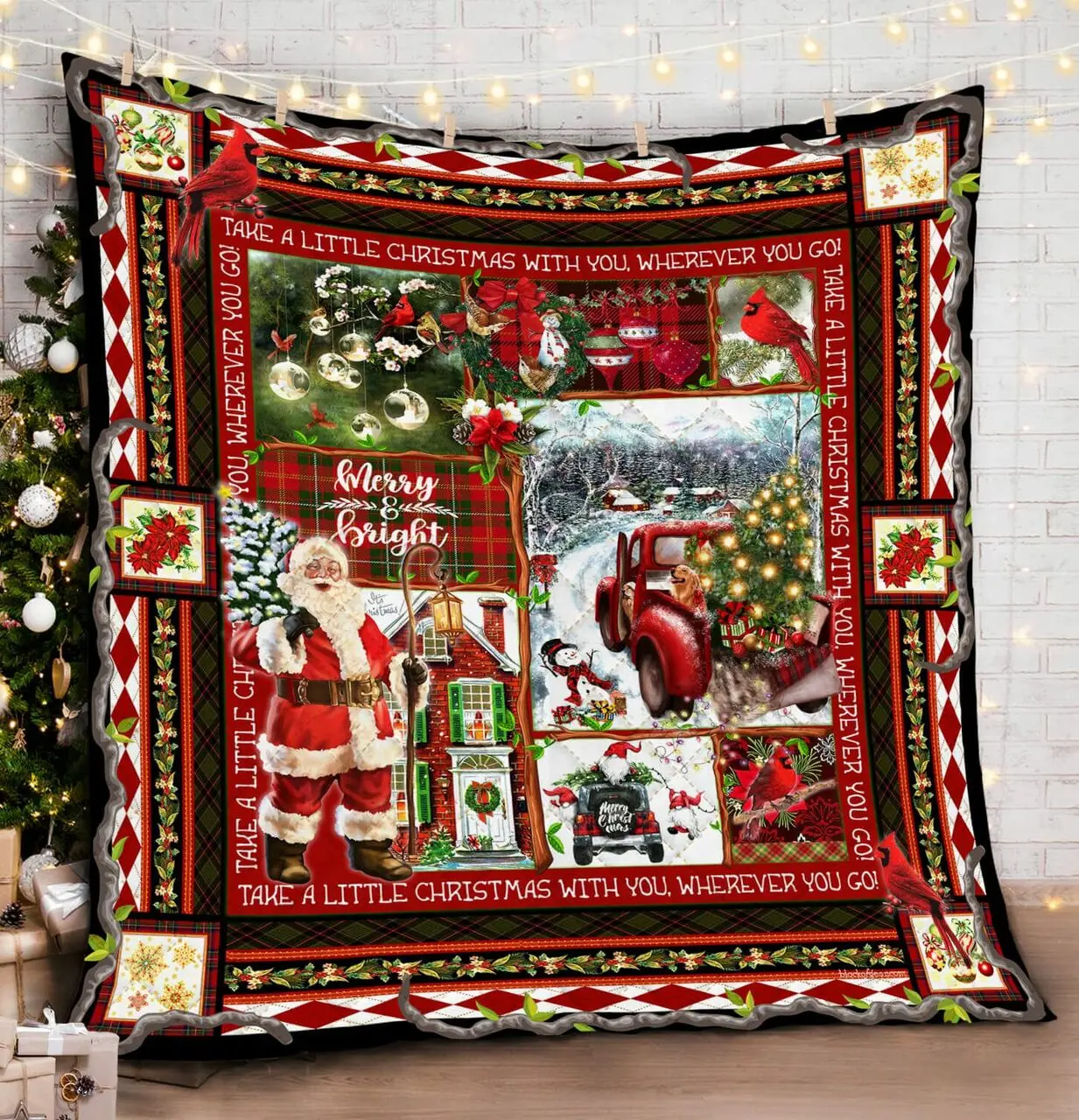 Santa Christmas Dac161103 Quilt Blanket and Home Decor