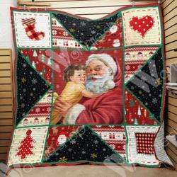 Santa Christmas Hur Quilt Cysivt and Home Decor