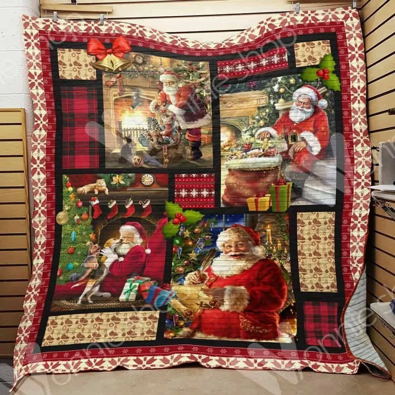Santa Christmas Hur Quilt fe and Home Decor