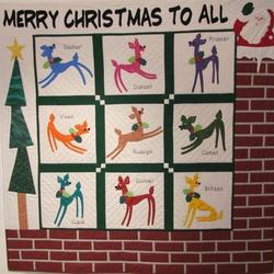 Santa Deer Quilt Tdhoz and Home Decor