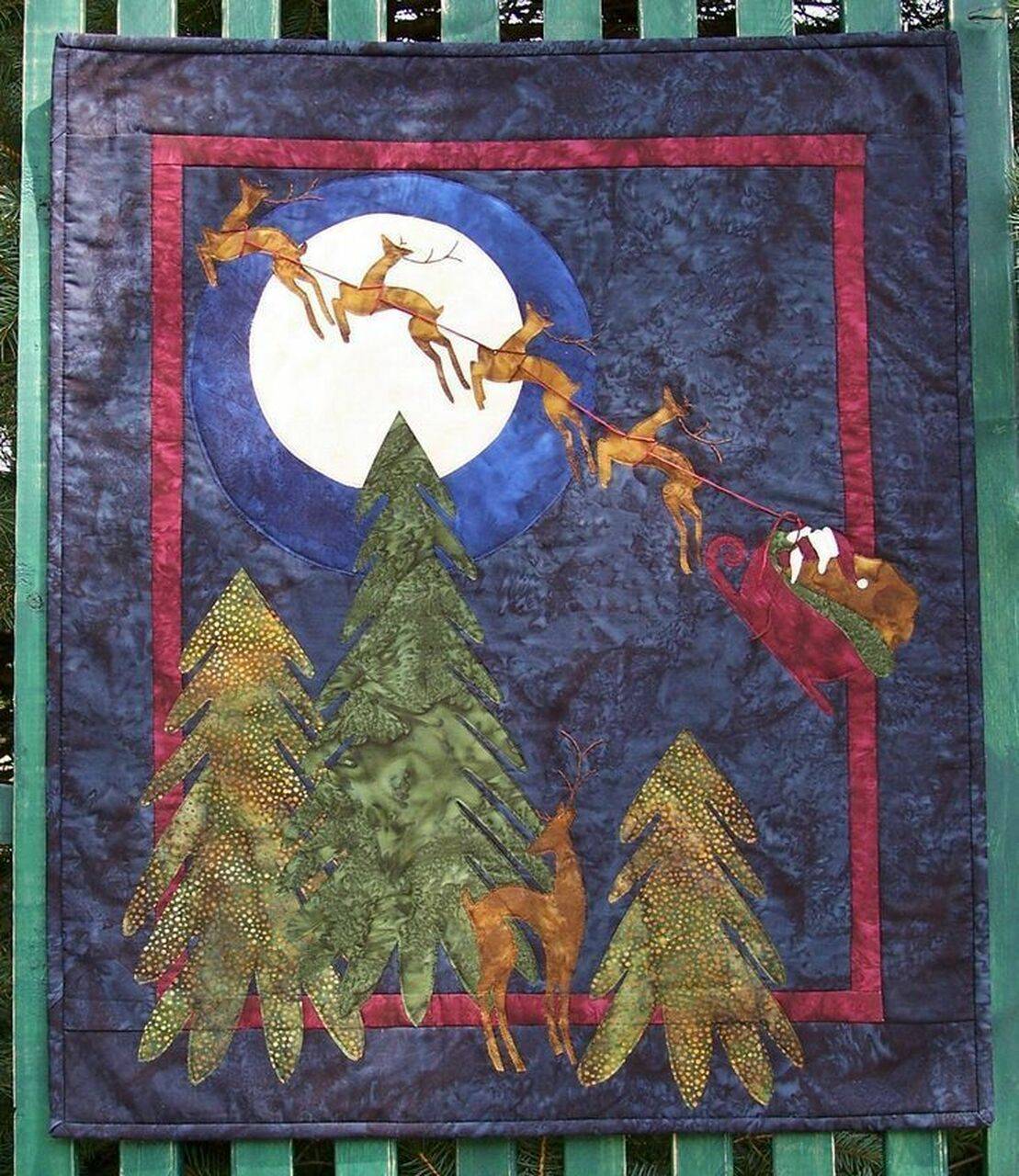 Santa Sleigh Quilt Tdhwj and Home Decor